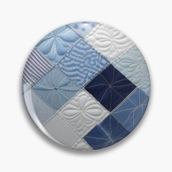 Item preview, Denim and white Patchwork quilt  designed and sold by Roxburylane.