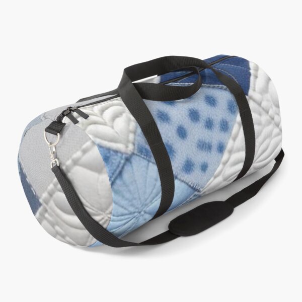 Item preview, Denim and white Patchwork quilt  designed and sold by Roxburylane.