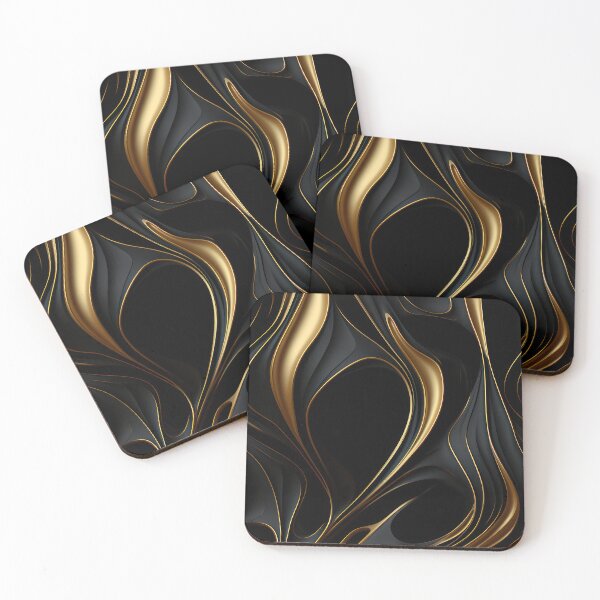 Artikelvorschau, Elegantes Muster aus Gold und schwarzem Metall 2 entworfen und verkauft von E3DArt.