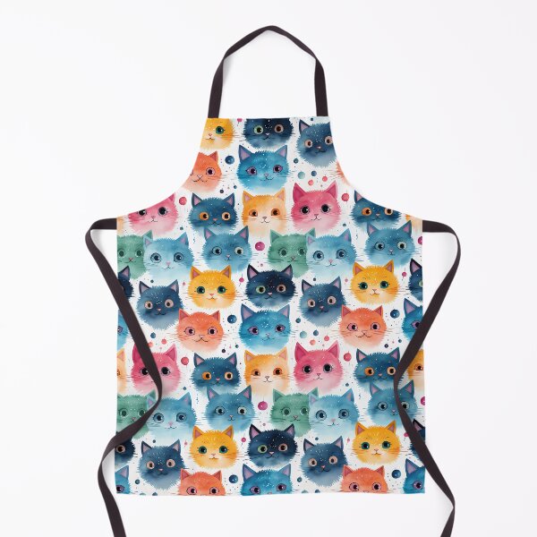 Item preview, colors cat head seamless patterns designed and sold by Paint U by Krisanee.