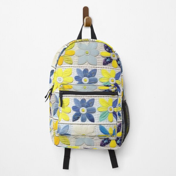 Item preview, Yellow and blue Patchwork flowers designed and sold by Roxburylane.