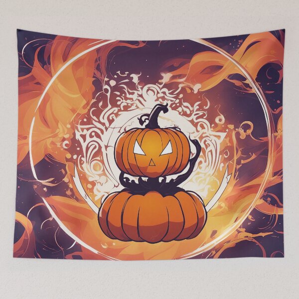 Item preview, Cryptic Halloween Pumpkin: Veiled Secrets of October's Eerie Evenings designed and sold by The-Library.