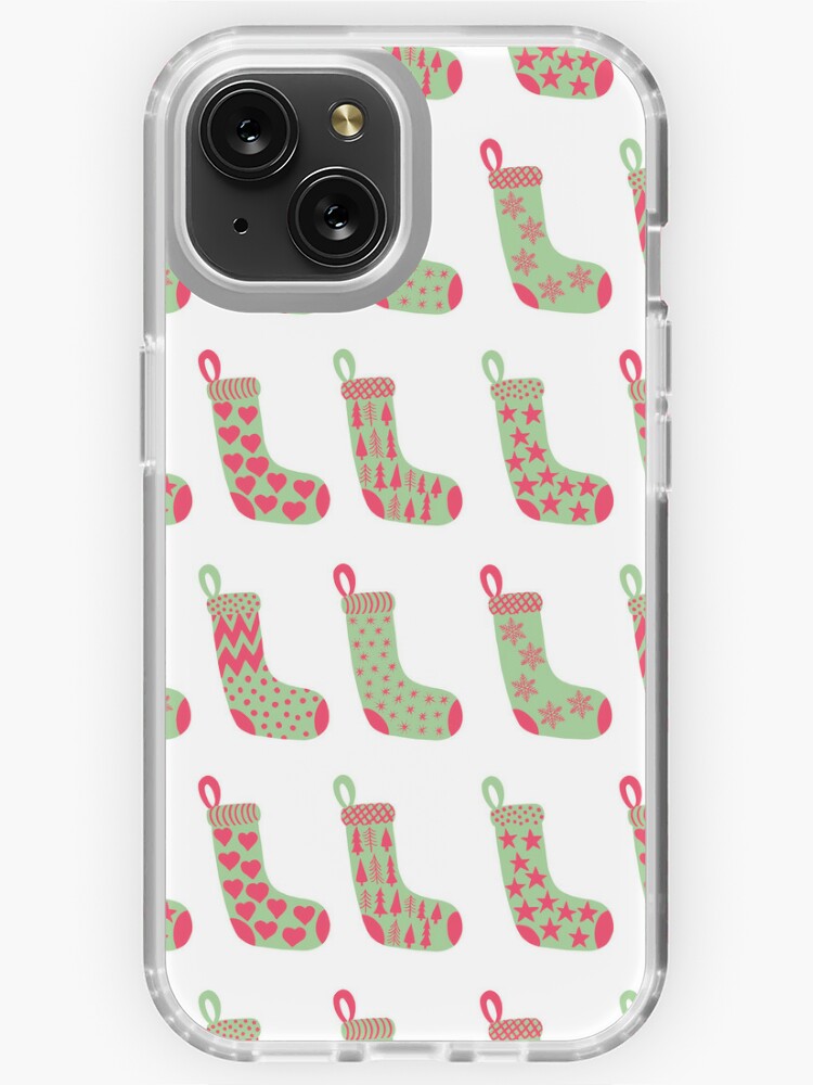  iPhone 12 mini Cute Pink and Green Preppy Christmas