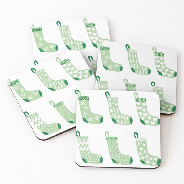 Item preview, Ivory and Light Green Christmas Stockings designed and sold by MoorePatterns.