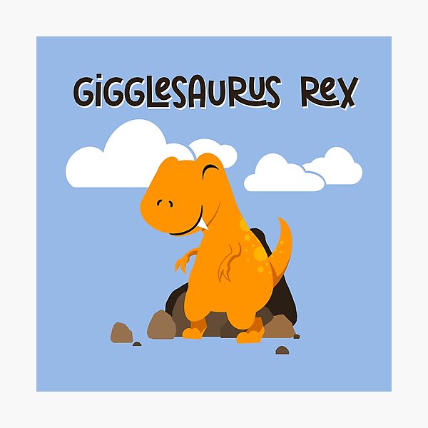 Aperçu de l'œuvre Gigglesaurus Rex - dinosaure mignon pour enfants créée et vendue par WatershipBound.