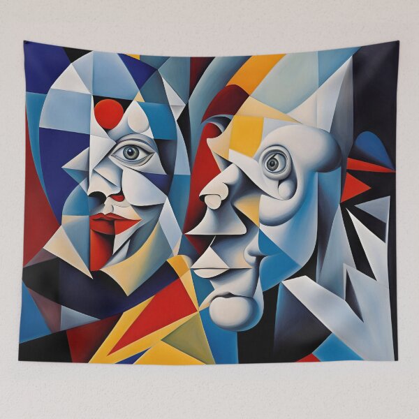 Item preview, Abstract Mistery Faces Fine Art t shirt designed and sold by artmanikin.