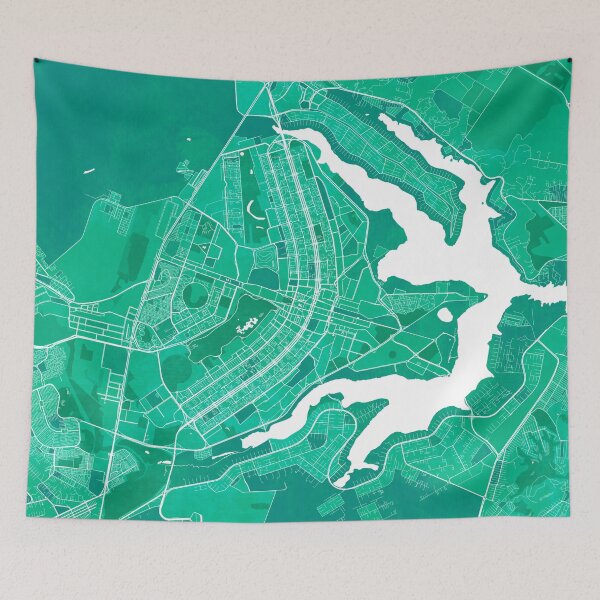 Item preview, Brasília City Map of Brazil - Watercolor designed and sold by deMAP.