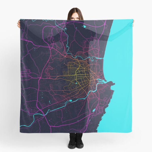 Leopard Print Loop Scarf World Map Scarf Printed Map Scarf 