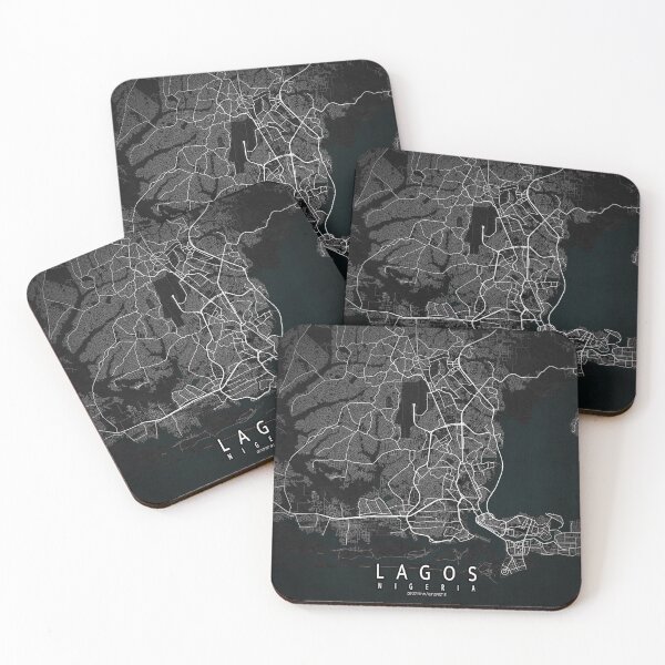 Item preview, Lagos City Map of Nigeria - Dark designed and sold by deMAP.