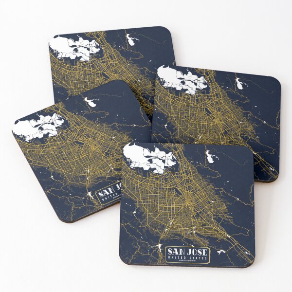 Item preview, San Jose City Map of the United States - Gold Art Deco designed and sold by deMAP.