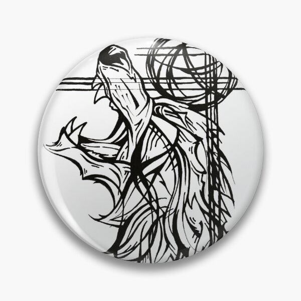 Item preview, flowing wolf, black, white. designed and sold by Sparehead33.