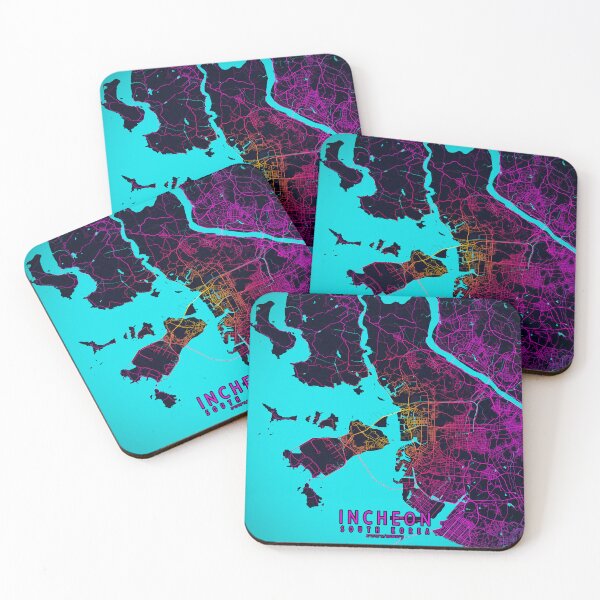 Item preview, Incheon City Map of South Korea - Neon designed and sold by deMAP.