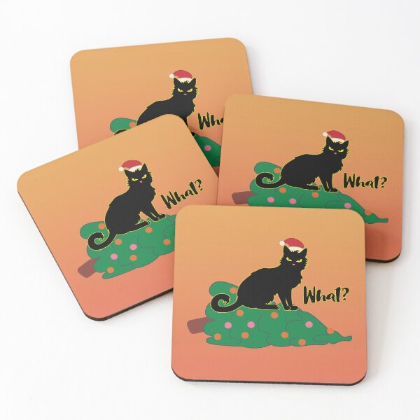 Item preview, Evil black cat dropped Christmas tree designed and sold by AnnArtshock.