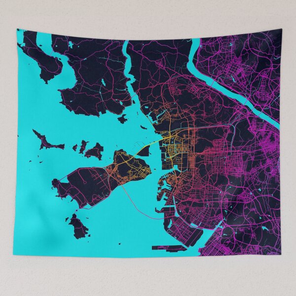Item preview, Incheon City Map of South Korea - Neon designed and sold by deMAP.