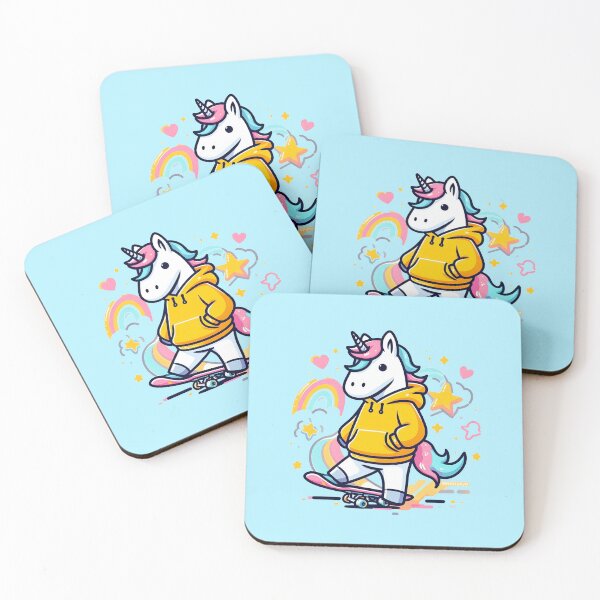 Item preview, Rainbow Unicorn Skateboarding designed and sold by FunnehGacha.