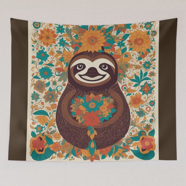 Item preview, Folk Art Sloth designed and sold by Retro Salt.