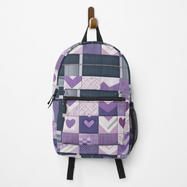 Item preview, Purple and denim heart quilt  designed and sold by Roxburylane.