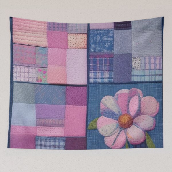 Item preview, Colorful denim Patchwork  designed and sold by Roxburylane.