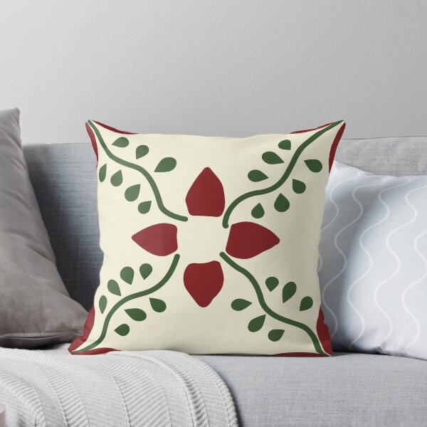 Item preview, Mexican Talavera Classic Tile - La Paz, Ivy & Flower  - Maroon designed and sold by elizdesign.