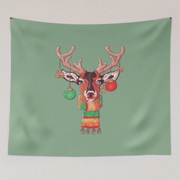 Item preview, Winter Reindeer Merry Christmas Santa’s Deer designed and sold by ArtByKattie.