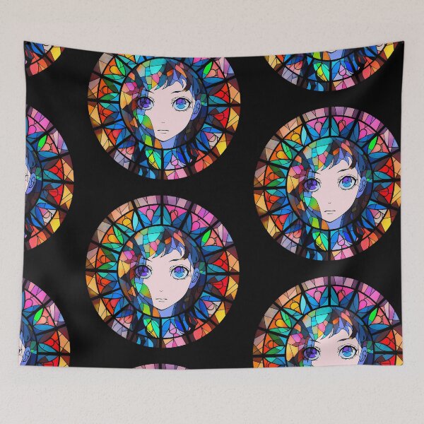 Artikelvorschau, Buntglas-Anime-Mädchen – bunt entworfen und verkauft von octoboobs.