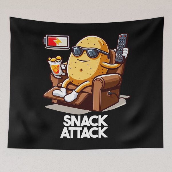 Item preview, Snack Attack Couch Potato Classic designed and sold by BobbyTee Merch.