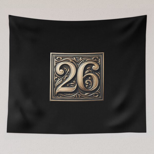Item preview, Number 26 house sign number sticker in brass designed and sold by carlarmes.