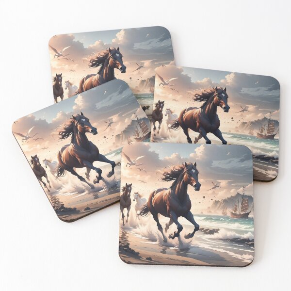 Item preview, Wild horses running free designed and sold by AICreativeArts.