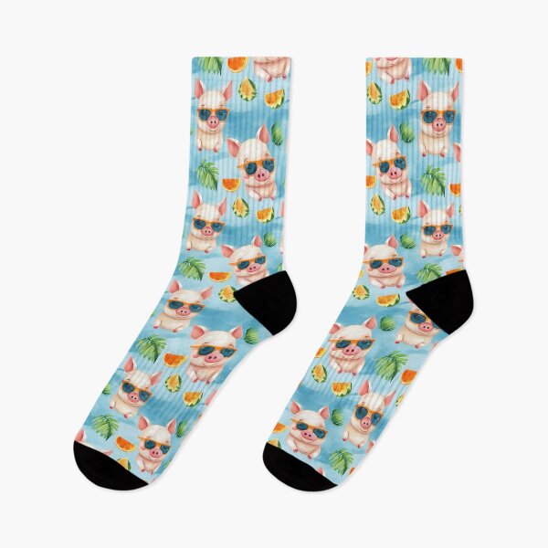 Item preview, Summer Vibes: Adorable Pig Pattern in Delicate Watercolors designed and sold by qoodesignstudio.