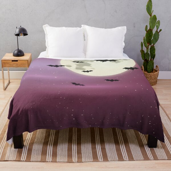 Item preview, Halloween themed pattern - Purple Nightsky with bats designed and sold by ManuelAndreas.