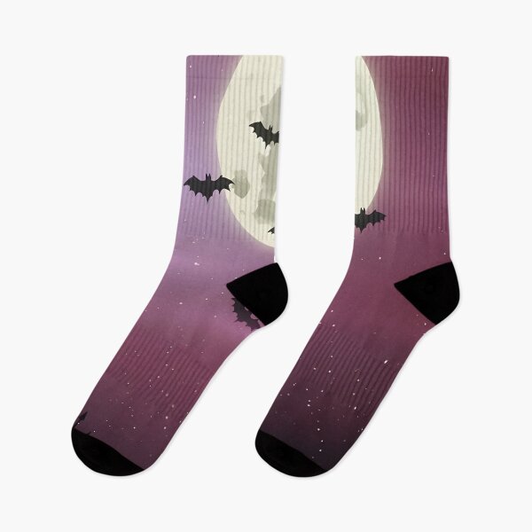 Item preview, Halloween themed pattern - Purple Nightsky with bats designed and sold by ManuelAndreas.