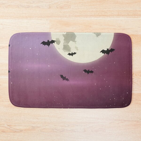 Item preview, Halloween themed pattern - Purple Nightsky with bats designed and sold by ManuelAndreas.