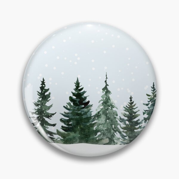 Item preview, Watercolour Watercolor Winter Pine Trees designed and sold by shopcosmiclatte.