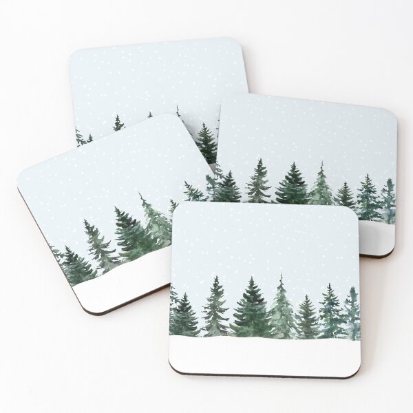 Item preview, Watercolour Watercolor Winter Pine Trees designed and sold by giftsbyliv.
