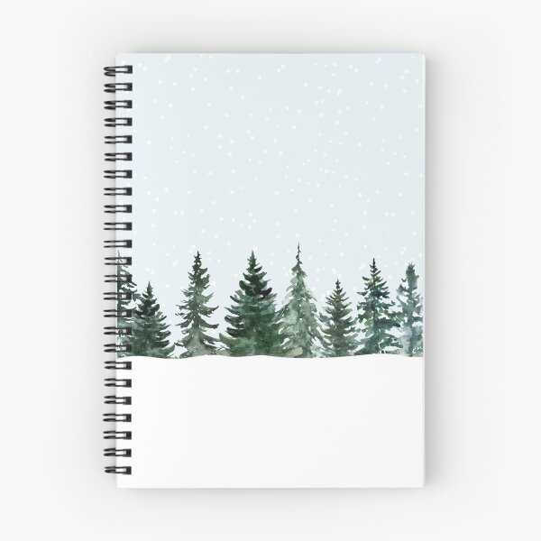 Item preview, Watercolour Watercolor Winter Pine Trees designed and sold by shopcosmiclatte.