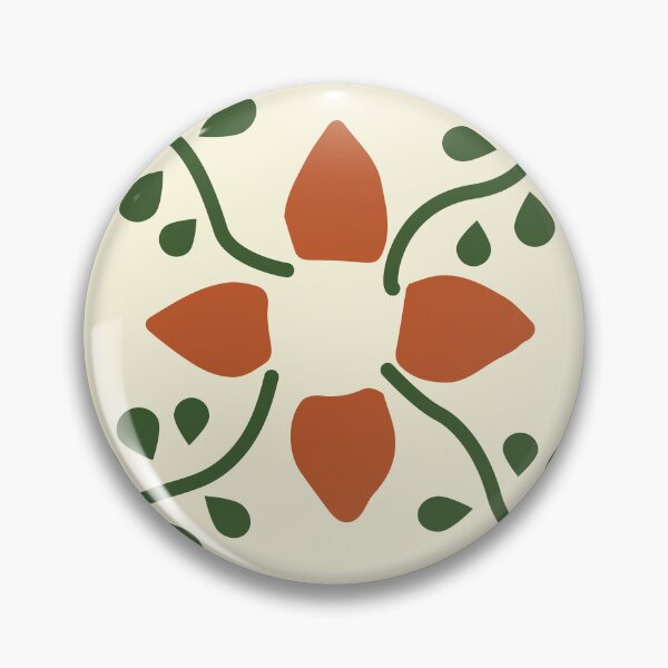 Artikelvorschau, Klassische mexikanische Talavera-Fliese – La Paz, Efeu und Blume – Orange entworfen und verkauft von elizdesign.