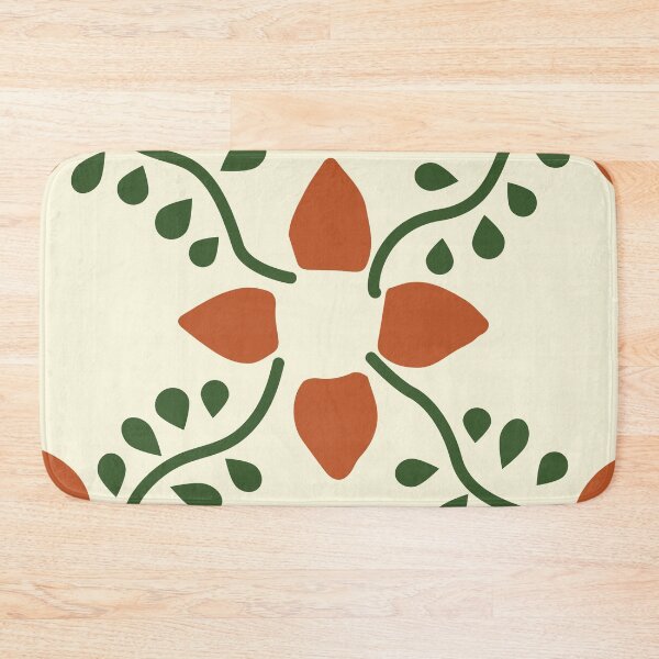 Item preview, Mexican Talavera Classic Tile - La Paz, Ivy & Flower  - Orange designed and sold by elizdesign.