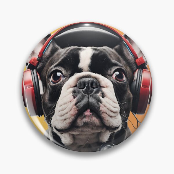 Item preview, French Bulldog with Headphones designed and sold by Mariana Piana.