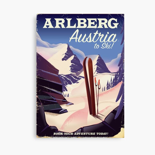 Arlberg Österreich Ski Reiseplakat Leinwanddruck