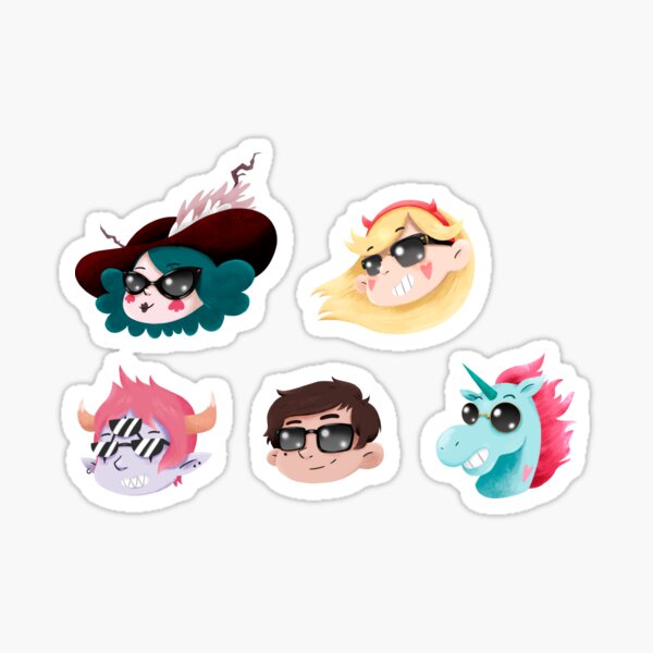 Star characters with glasses Sticker