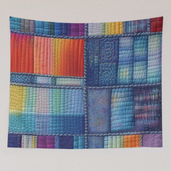 Item preview, Colorful denim Patchwork  designed and sold by Roxburylane.