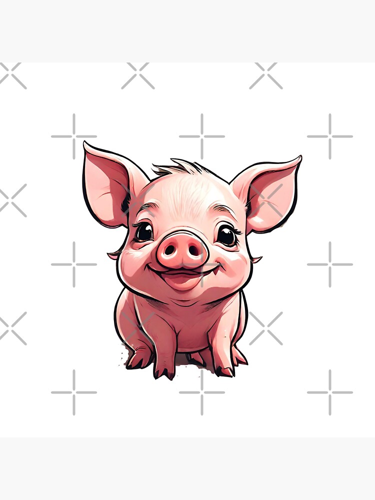 Sticker for Sale mit " kleines, kleines, süßes Schweinchen" von