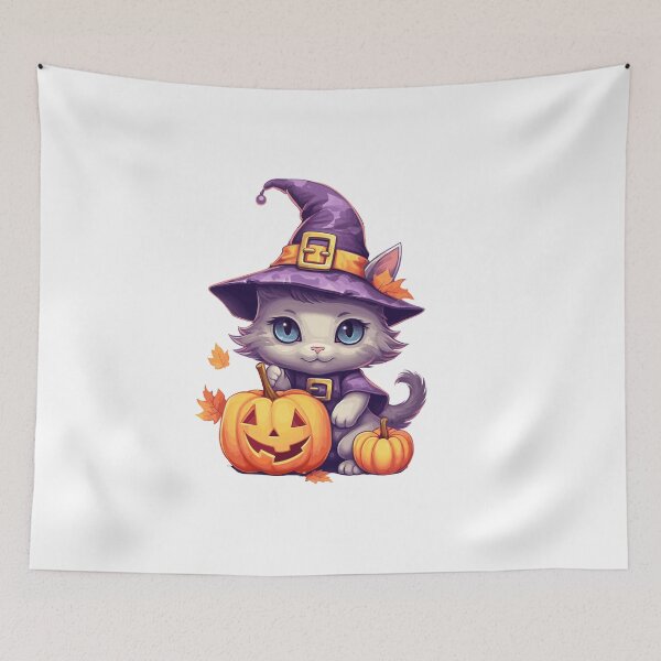 Item preview, Cat Witch with Pumpkin Halloween Cute (Image 5/24) designed and sold by DigitalArtify.