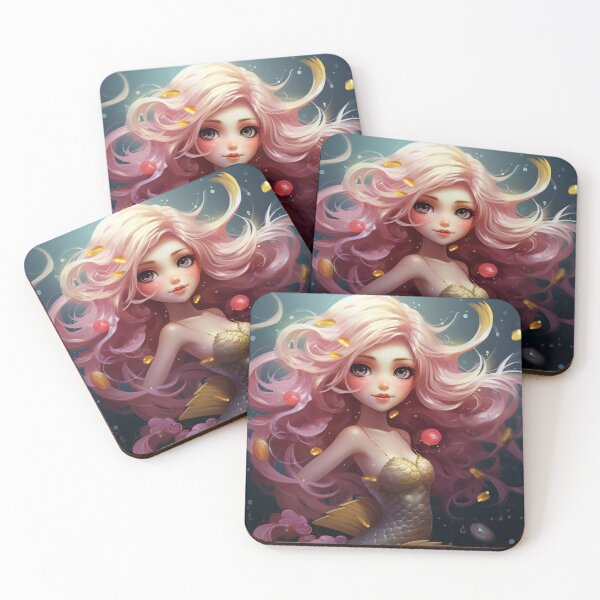 Item preview, A cartoon beautiful mermaid girl  designed and sold by aiphotosart.