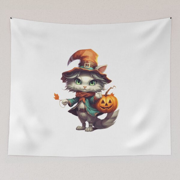 Item preview, Cat Witch with Pumpkin Halloween Cute (Image 10/24) designed and sold by DigitalArtify.