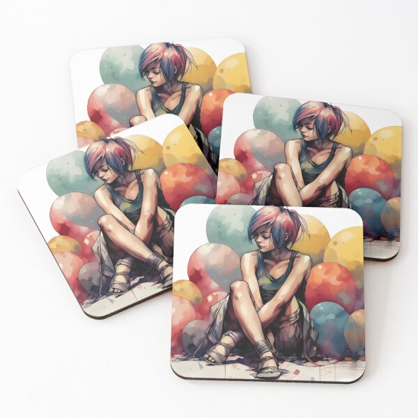 Item preview, Colored Pensketch - Girl with baloons designed and sold by ManuelAndreas.