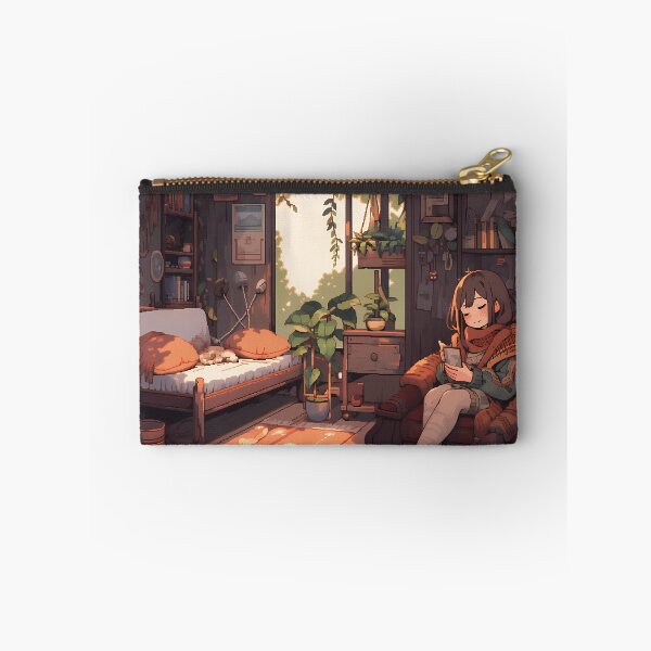 Item preview, Anime girl enjoying cup of tea, pixel art- Cozy  designed and sold by octoboobs.
