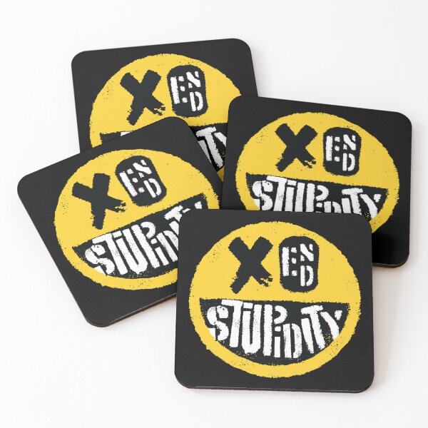 Item preview, END STUPIDITY: Smiley Face Design - Funny Anti Stupidity Message designed and sold by pelagio.