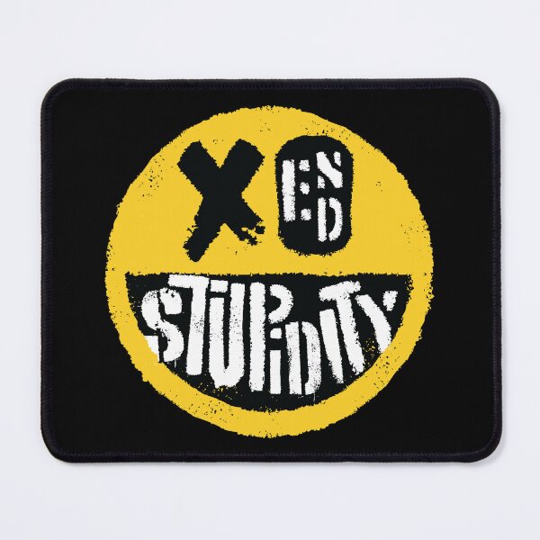 Item preview, END STUPIDITY: Smiley Face Design - Funny Anti Stupidity Message designed and sold by pelagio.