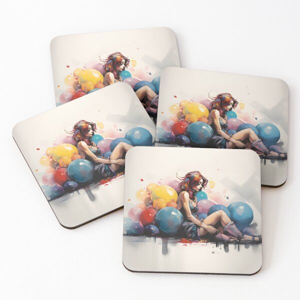 Item preview, Colored Pensketch - Girl with baloons designed and sold by ManuelAndreas.